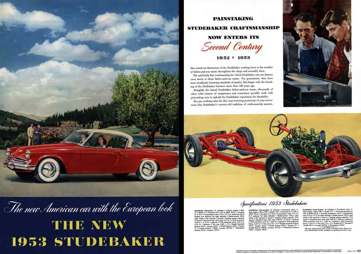 Studebaker 1953 - The American Car with the European Look - The New 1953 Studebaker