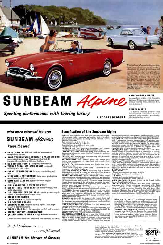 Alpine (c1964) Sunbeam - Sporting performance with touring luxury