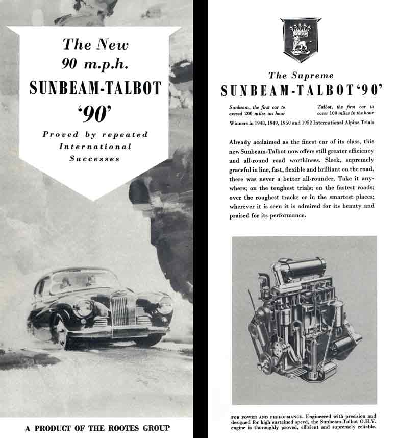 Sunbeam Talbot 90 (c1953) - The New 90mph Sunbeam -Talbot '90' - Proved by repeated Intl Successes
