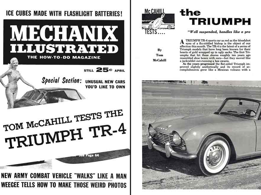 Triumph TR4 1962 - Tom McCahill Tests the Triumph TR-4 reprint