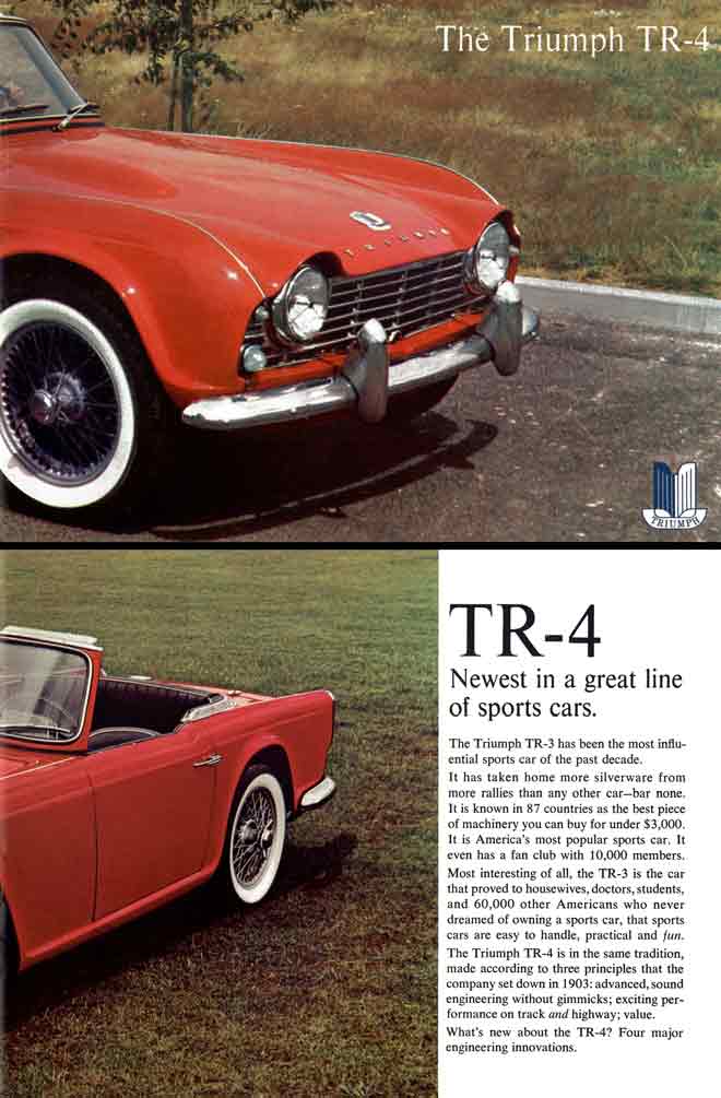 Triumph TR4 (c1961) - The Triumph TR-4 ~ Newest in a great line of sports cars.