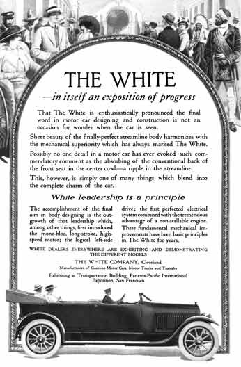 White 1918 - White Ad - The White - in itself an exposition of progress - White leadership is a